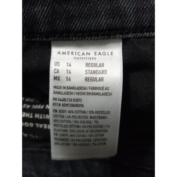 American Eagle 14R Black Distressed Highest Rise 90s Boyfriend Jeans - Picture 8 of 8